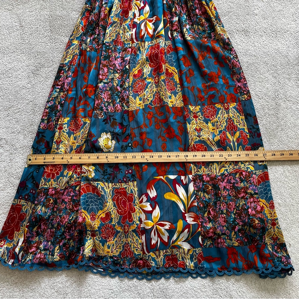 STELLAH NY FLORAL PATCH CAMI MIDI DRESS SIZE XS BOHO CHIC DATE FEMININE - Picture 11 of 13